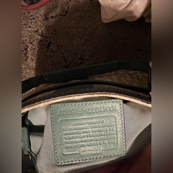 Authentic Coach purse large bucket style Teal,Cream & light blue - Picture 6 of 7